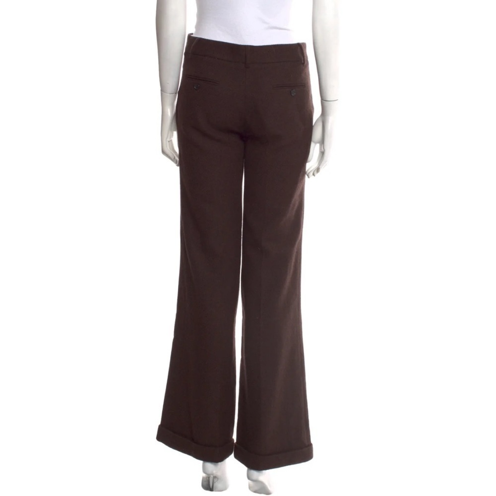 Burberry London Wool Cashmere Wide Leg Cuffed Trousers Pants Size 10 - Picture 2 of 7